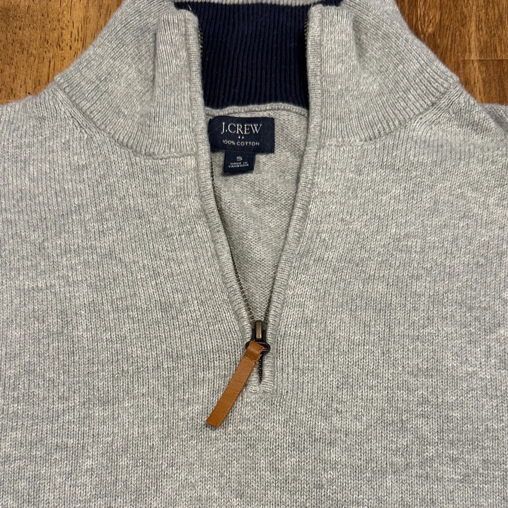 J. Crew Heather Gray Zip-Up Sweater